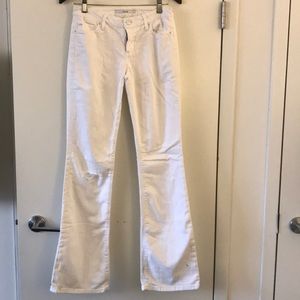 Joes jeans distressed white denim flair leg